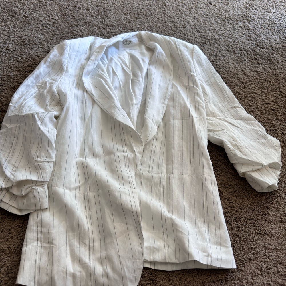 White Striped Blazer